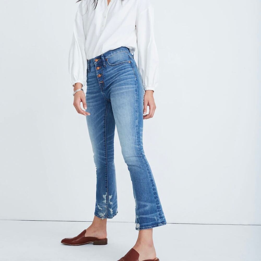 MADEWELL Cali Demi Boot Button Fly Jeans 25 Petite